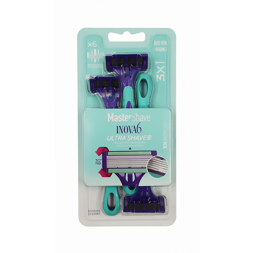 خود تراش زنانه 6 تیغ مسترشیو 3 عددی مدل INOVA 6 Ultra Shave