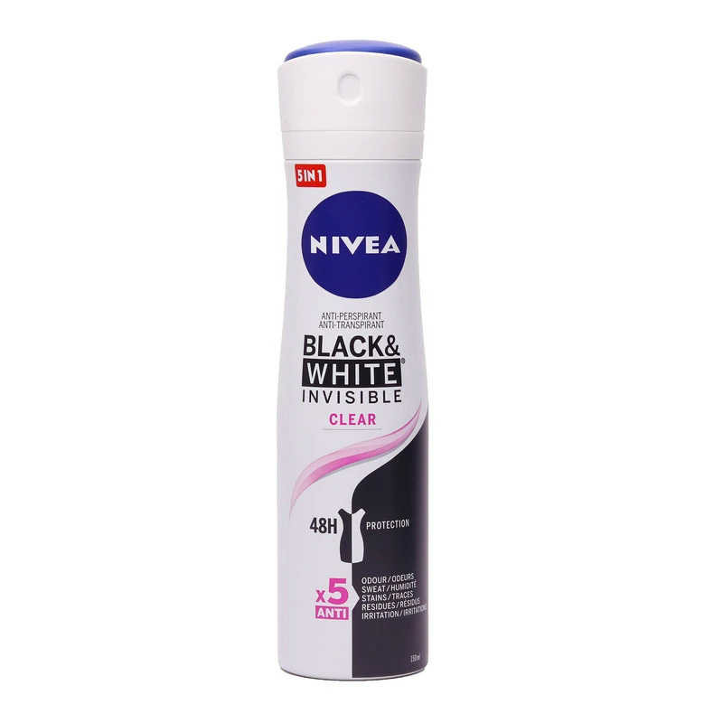 اسپری ضدتعریق زنانه نیوا مدل Black & White Invisible Clear